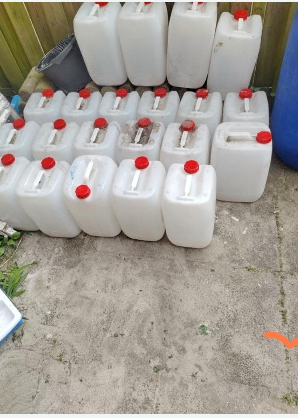 20 lieter jarrycans zelf schoonmaken, Tuin en Terras, Regentonnen, Minder dan 75 liter, Ophalen