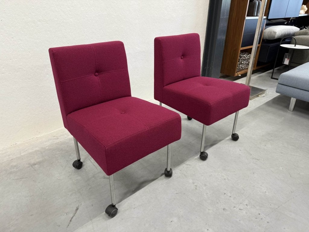 2 Nieuw Gelderland 7714 Knopenstoelen Paars stof wiel stoel, Huis en Inrichting, Twee, Overige kleuren, Nieuw, Industrieweg 15