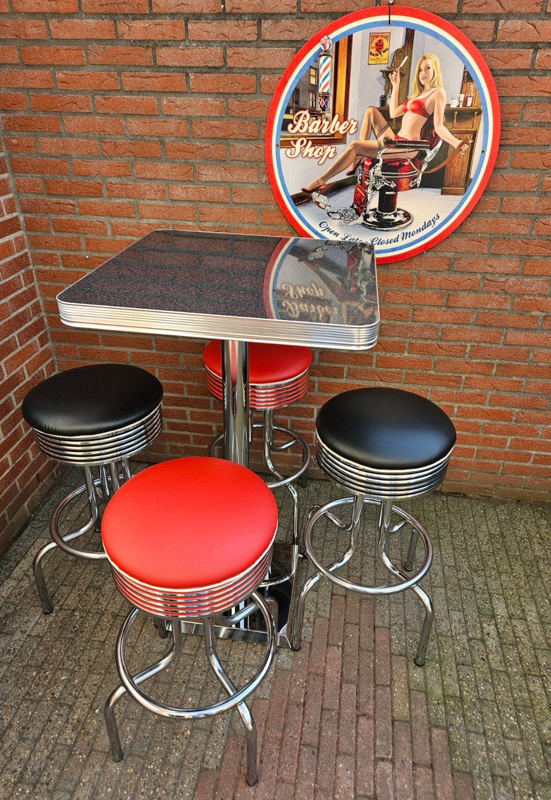 FIFTIES SIXTIES AMERIKAANSE BARKRUKKEN BEL AIR BARTAFEL, Ophalen, 60 tot 90 cm, Met voetsteun, Zo goed als nieuw
