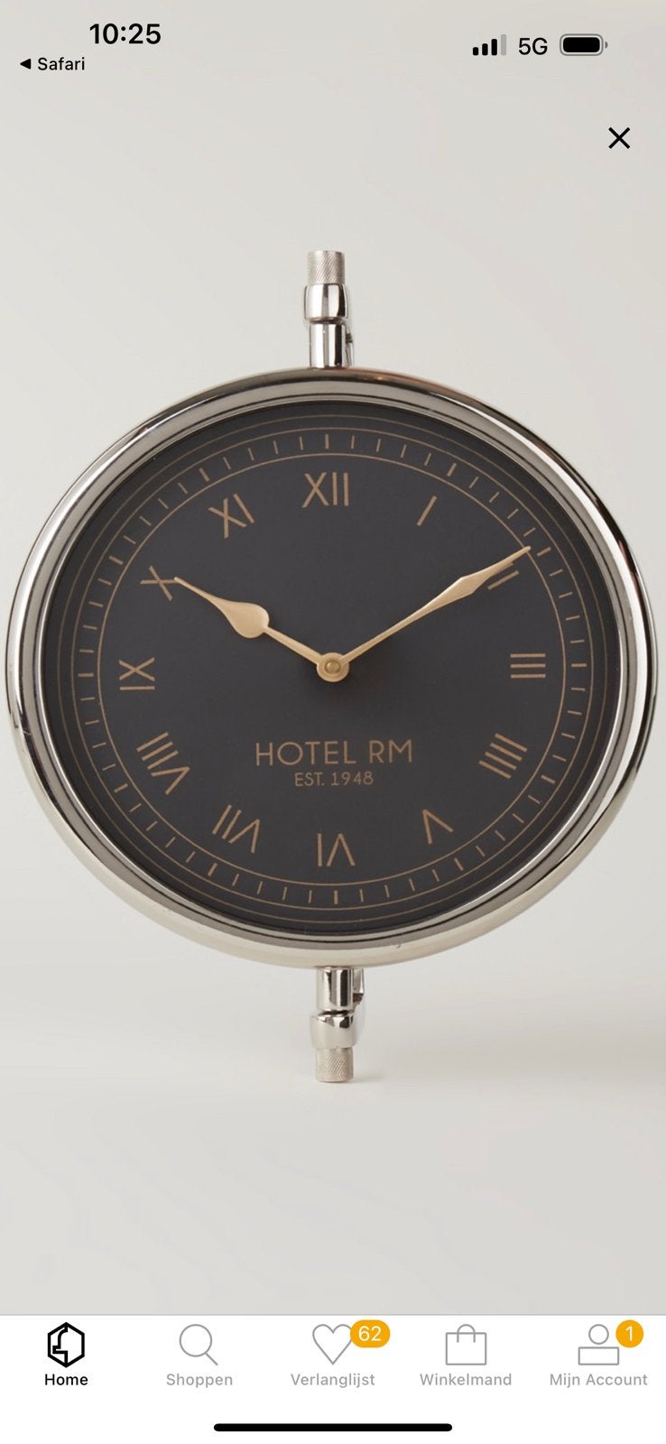 Riviera maison wandklok hotel, Ophalen of Verzenden, Nieuw, Wandklok