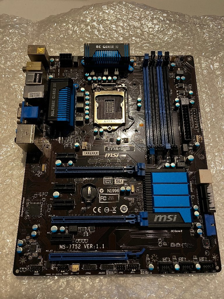 MSI Z77A-G45 moederbord – Intel LGA1155, Computers en Software, Moederborden, Gebruikt, DDR3, Ophalen of Verzenden, ATX