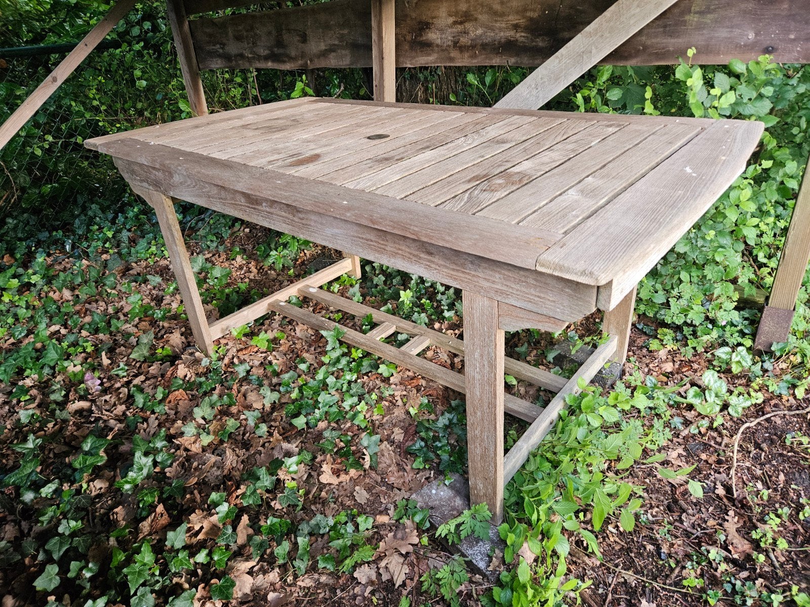 Teakhouten tuintafel, Ophalen, Gebruikt, Rechthoekig, Teakhout