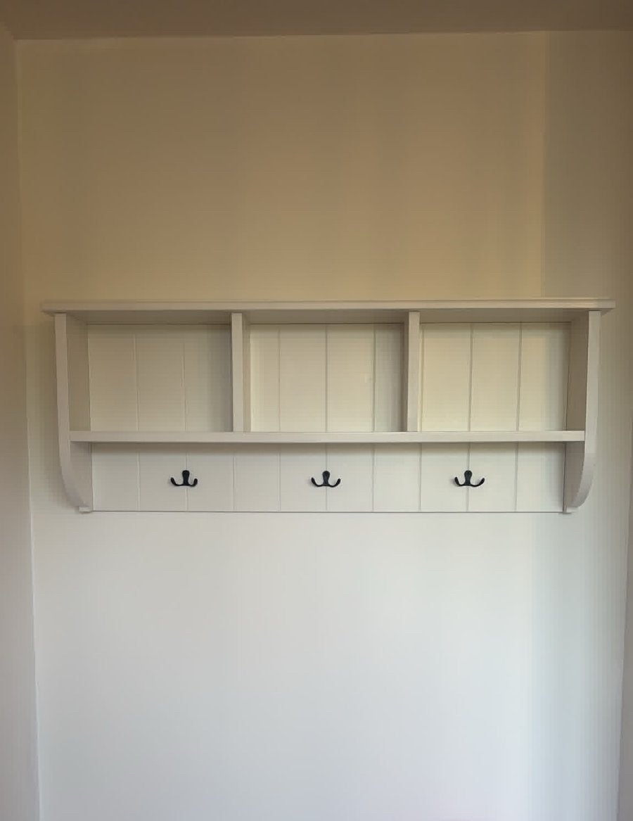 Wandkapstok met plank en haken voor kinder- of babykamer, Huis en Inrichting, Wandkapstok, Gebruikt, Ophalen of Verzenden, Minder dan 100 cm