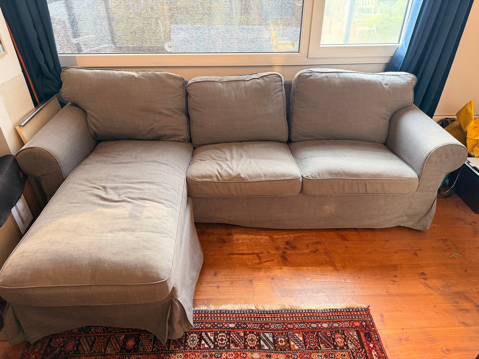 IKEA Ektorp hoekbank met chaise longue, Ophalen, Gebruikt, Stof