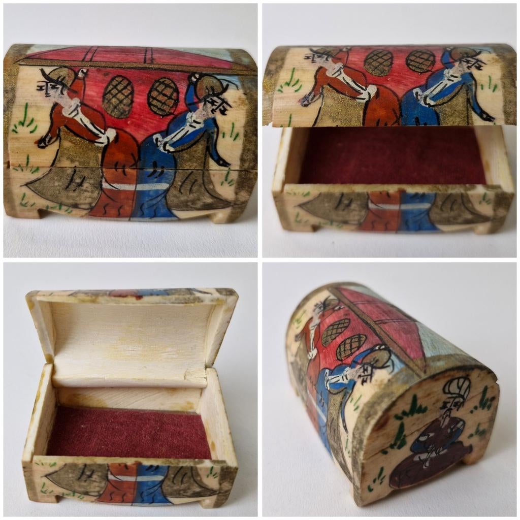 Vintage klein Turks Ottomaans beenderen sieradendoosje, Antiek en Kunst, Ophalen of Verzenden