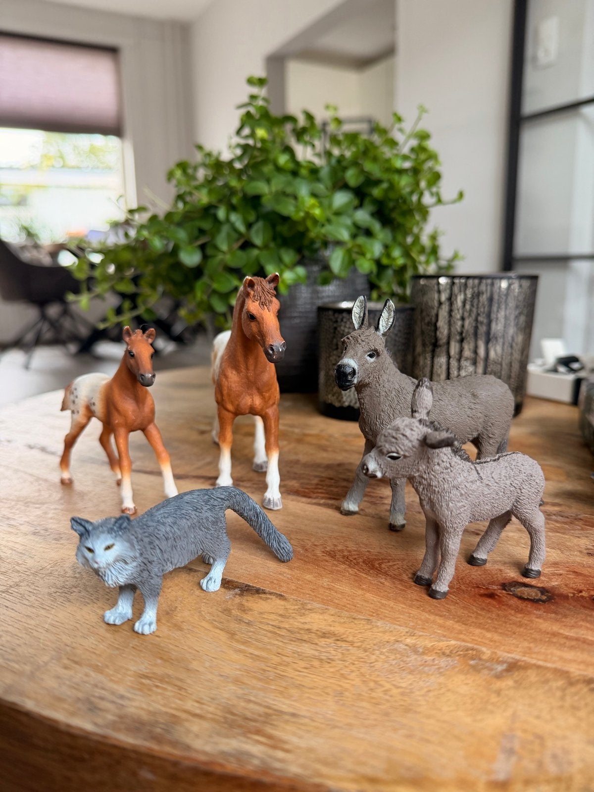 Schleich dieren: paarden, ezel en kat, Ophalen of Verzenden, Zo goed als nieuw, Jongen of Meisje