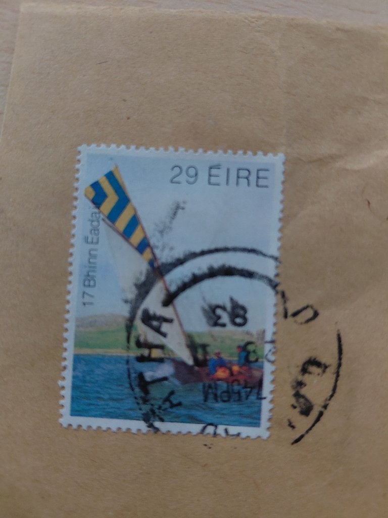 1982 Ierland Howth 17-foot yacht traditionele zeilboot, Verzenden, Ierland, Gestempeld
