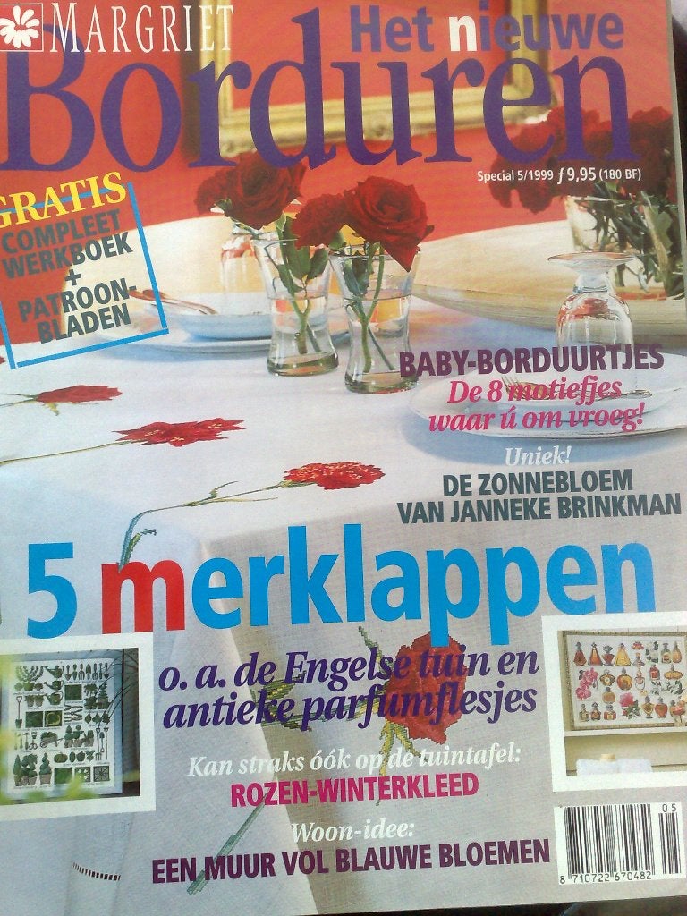 Borduren van margriet nr. 5 / 1999 ,o. a. 5 merklappen, Verzenden, Nieuw, Patroon