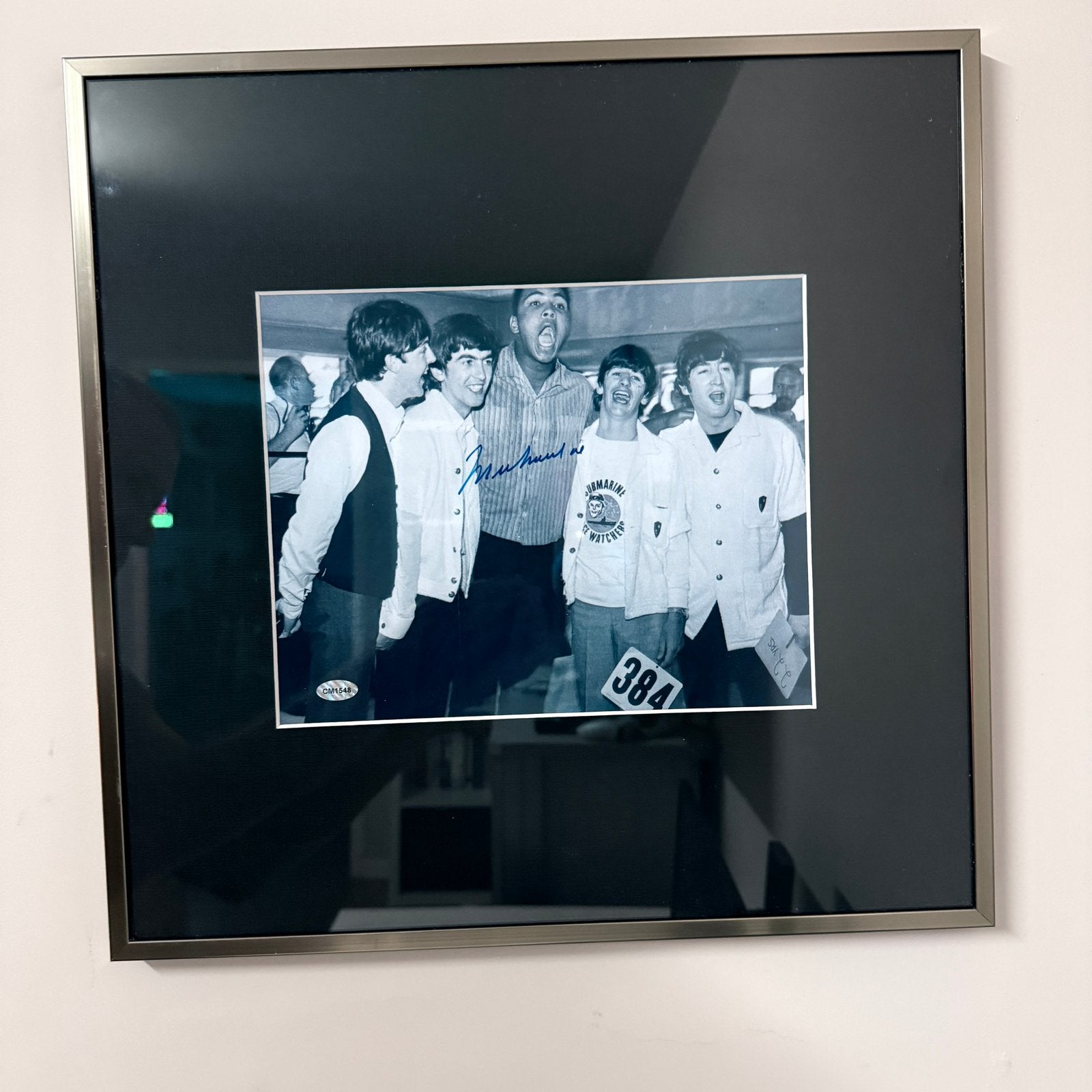 Gesigneerde foto The Beatles & Muhammad Ali, Verzamelen, Muziek, Artiesten en Beroemdheden, Ophalen of Verzenden, Zo goed als nieuw