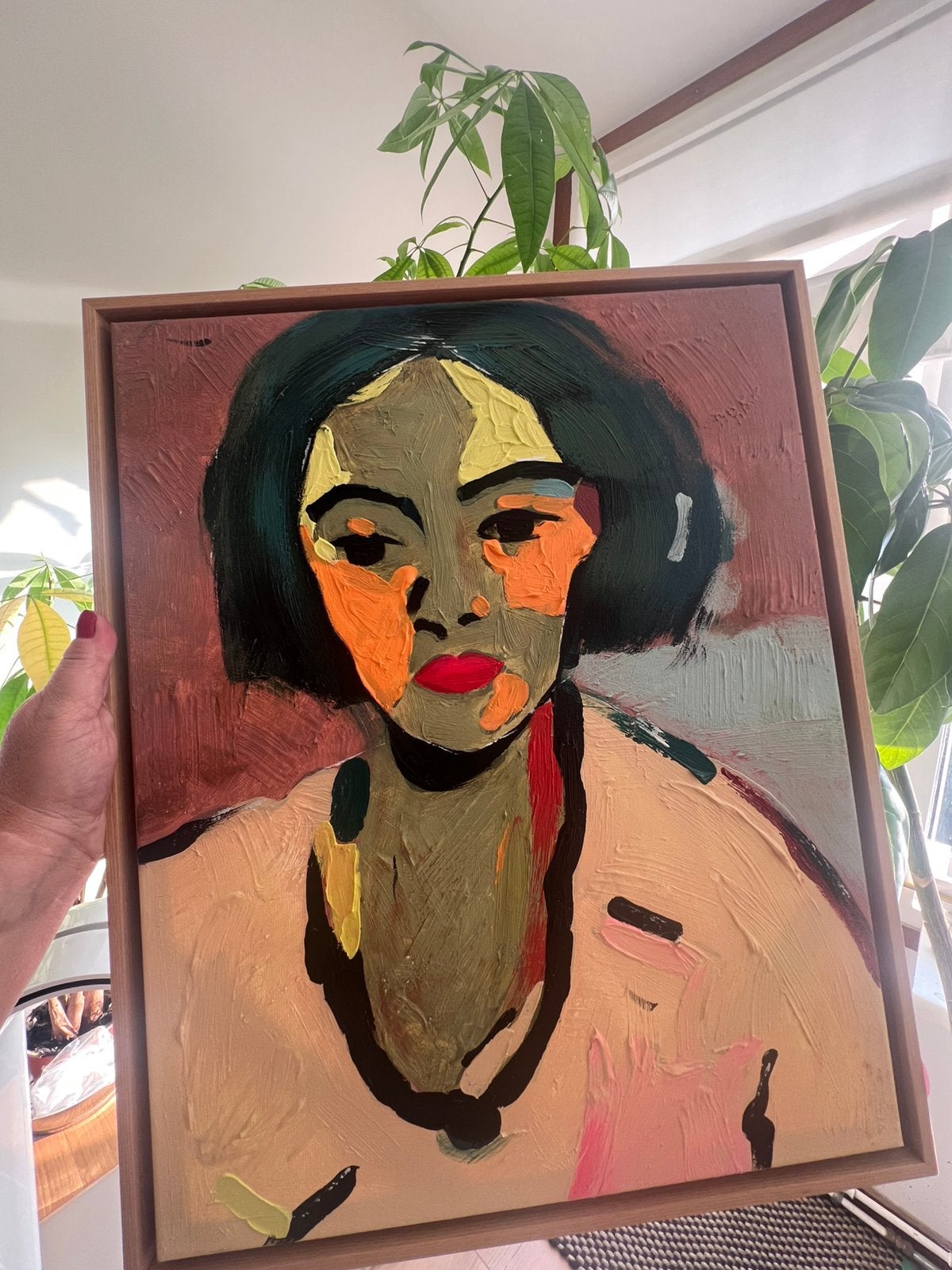 New HKliving Framed Artwork Schilderij 43 x53 cm - Self-Made, Antiek en Kunst, Ophalen of Verzenden