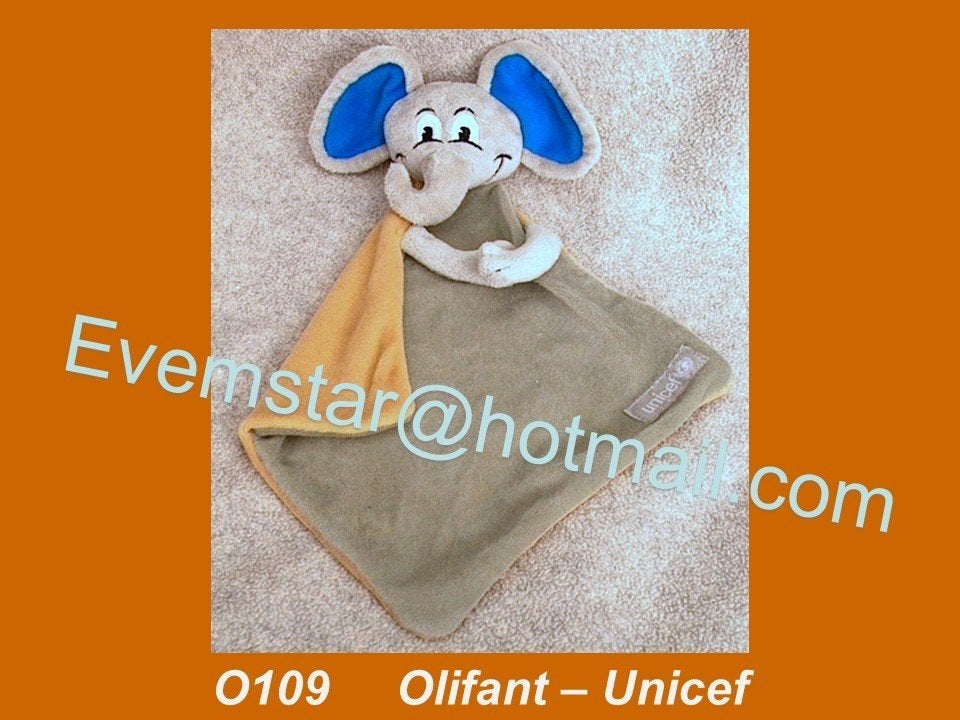 O109 Olifant - Unicef : grijs met bruingeel olifantje, Ophalen, Zo goed als nieuw, Olifant