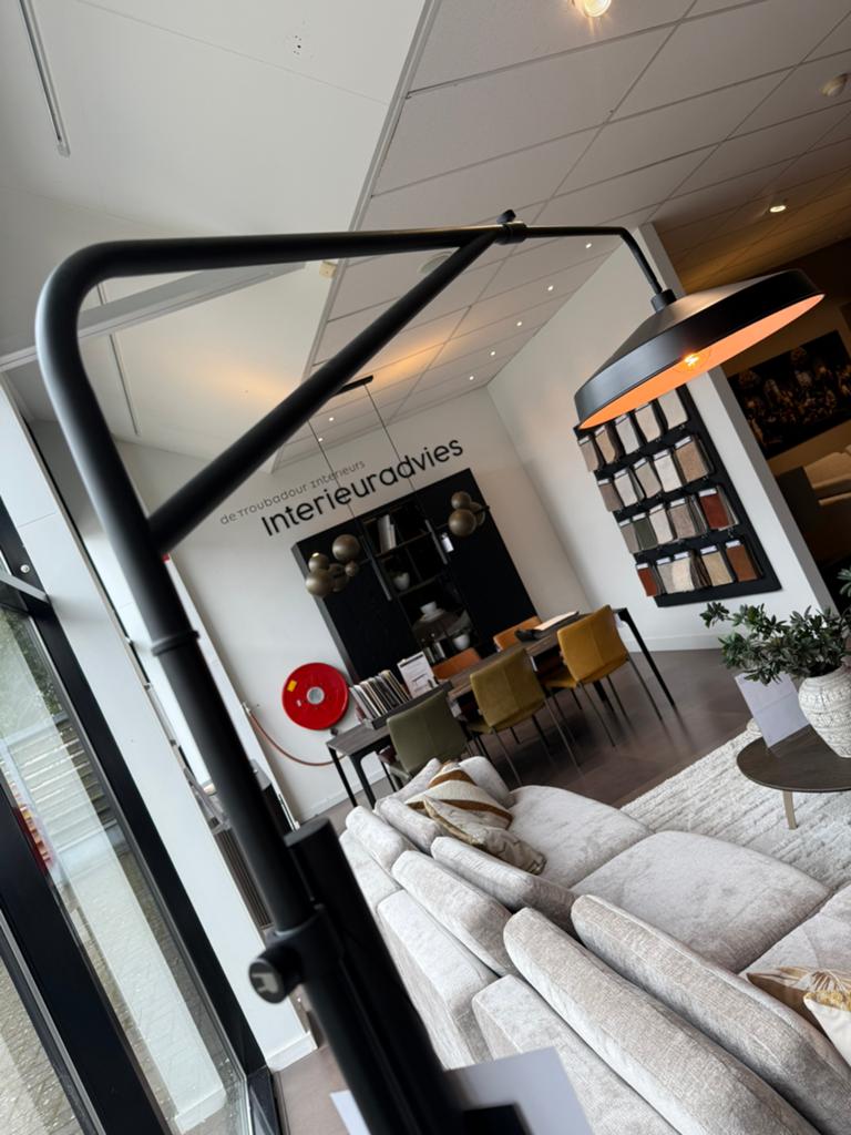it’s about RoMi Brighton vloerlamp zwart/cement industrieel, Ophalen, 200 cm of meer, Zo goed als nieuw, Metaal