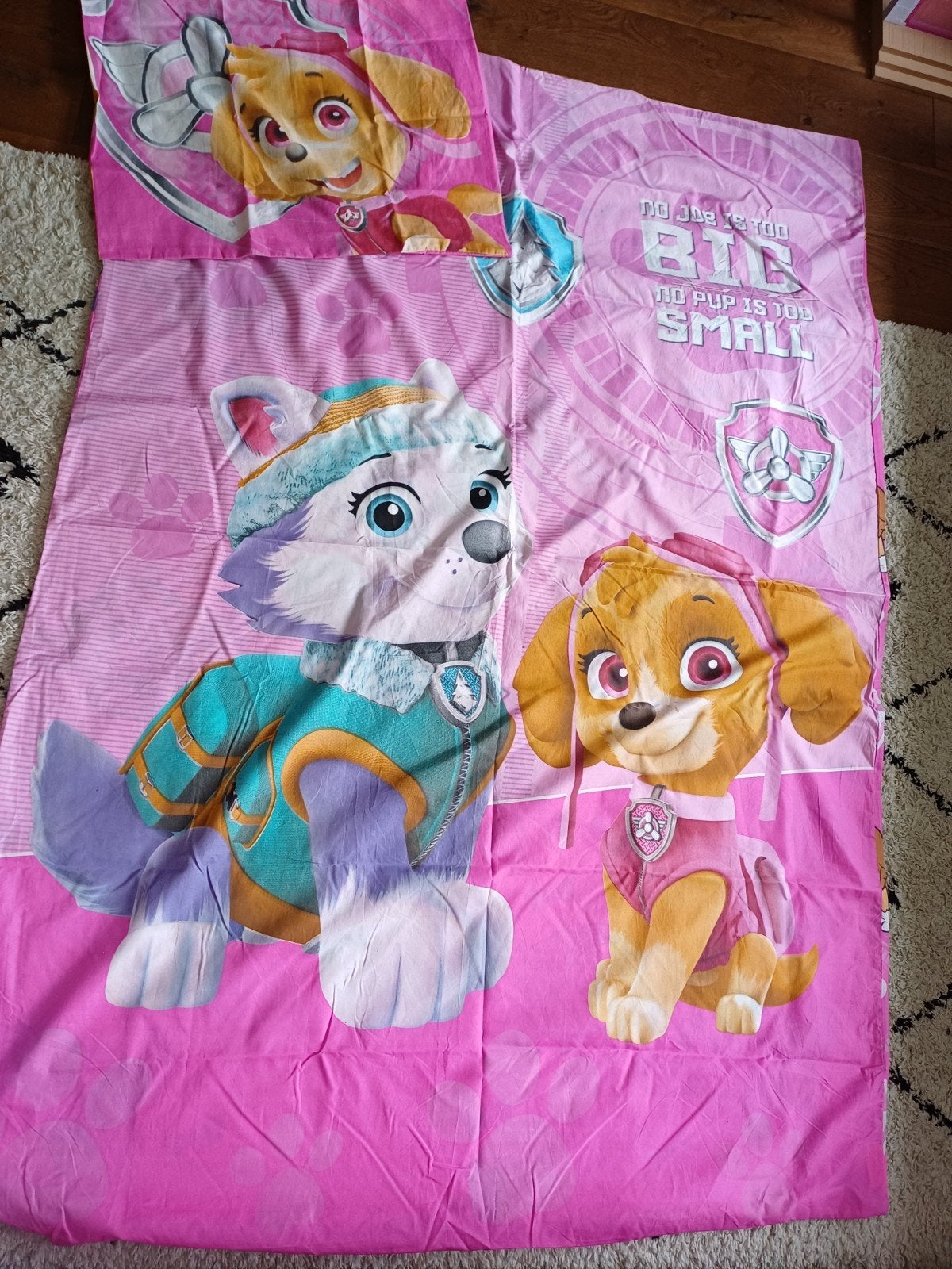 Een persoons dekbedovertrek paw patrol, Meisje, Ophalen of Verzenden, Zo goed als nieuw, Dekbedovertrek