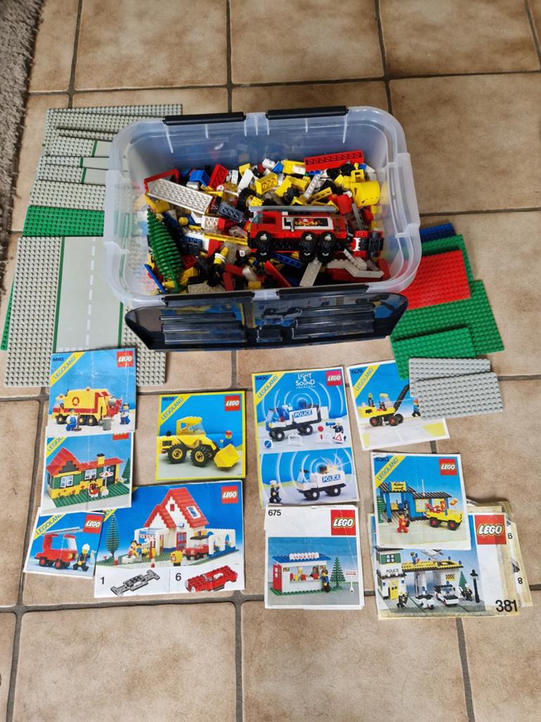 Grote partij losse LEGO met grondplaten en instructies, Gebruikt, Overige thema's, Lego, Ophalen of Verzenden