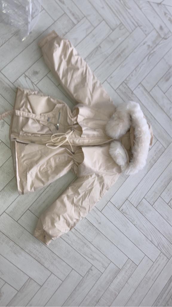 Damesjas nieuw parka creme beige bont maat small, Verzenden, Nieuw, Maat 36 (S), Beige