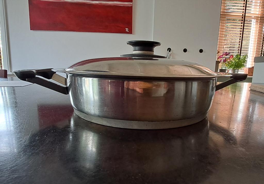 Braadpan, gebruikt, merk AMC, Ophalen of Verzenden, Gebruikt, Rvs, Koekenpan of Braadpan