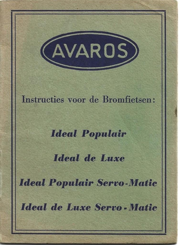 Avaros Ideal instructieboek handleiding bromfiets (7590z), Fietsen en Brommers, Handleidingen en Instructieboekjes, Zo goed als nieuw