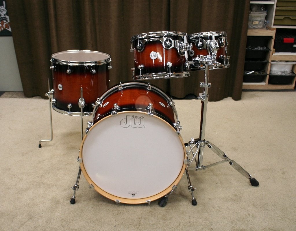 drumstel: DW design series maple tabacco burst 22/10/12/16, Zo goed als nieuw, Jouwdrumstel@gmail.com, Ophalen, Overige merken