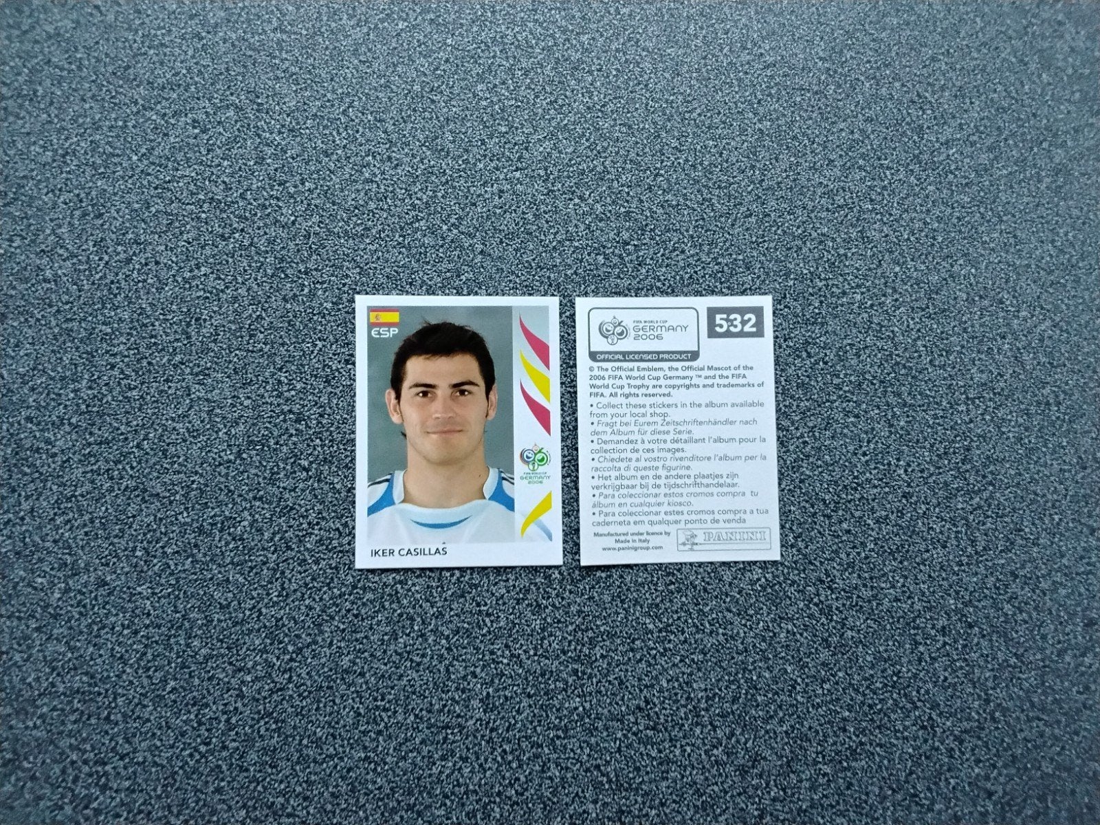 Panini WK 2006 Iker Casillas Spanje sticker #532, Ophalen of Verzenden, Zo goed als nieuw, Poster, Plaatje of Sticker