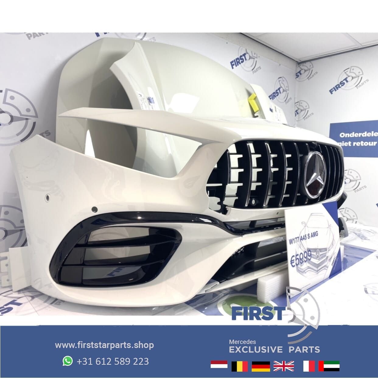 W177 V177 A45S AMG VOORKOP WIT A Klasse 2024 A45 FRONT PARTS, Auto-onderdelen, Gebruikt, -, Voor, Ophalen of Verzenden