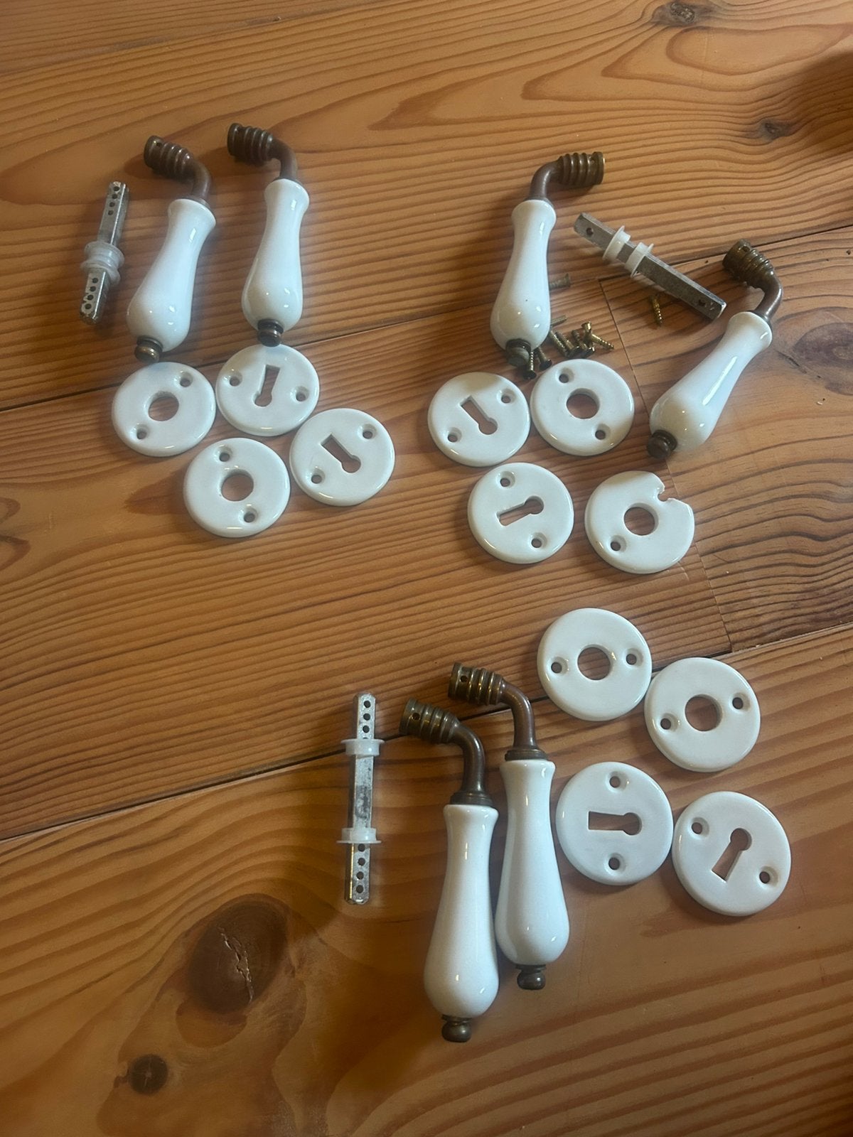 Drie setjes vintage porseleinen deurknoppen., Ophalen of Verzenden, Zo goed als nieuw
