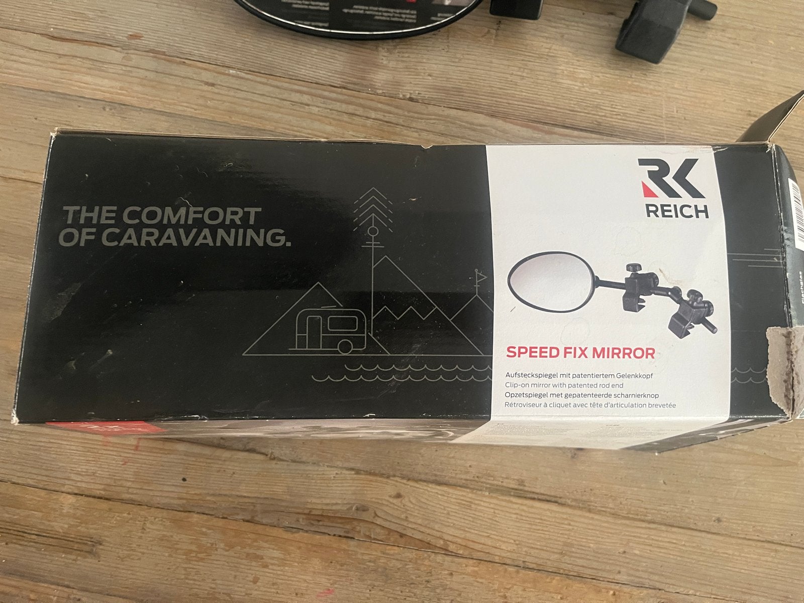Reich Speed Fix caravanspiegels set van 2 met originele doos, Caravans en Kamperen, Ophalen of Verzenden, Zo goed als nieuw