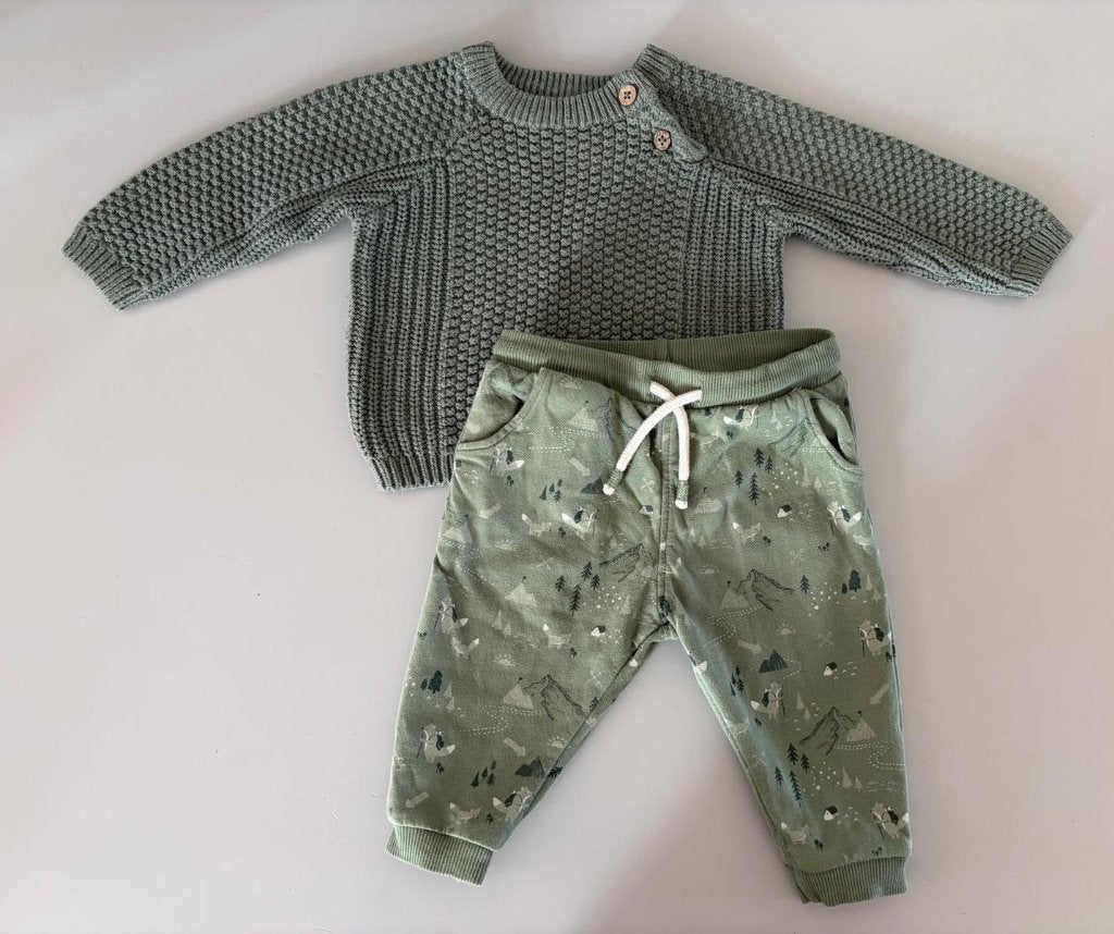 Groene baby set Reserved + John Lewis maat 68 – 100% katoen, Reserved, Ophalen of Verzenden, Zo goed als nieuw, Setje