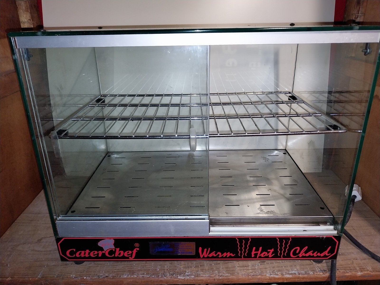 Caterchef Warmhoudvitrine RVS met glazen schuifdeuren, Ophalen