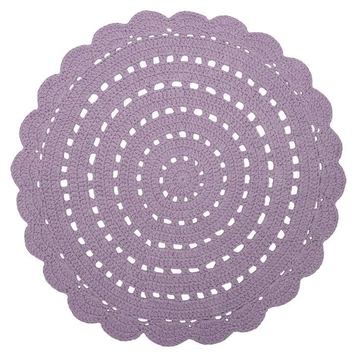 Kindervloerkleed Vloerkleed Bloem Alma Mauve Nattiot, Blauw, Nattiot, Rond, Nieuw