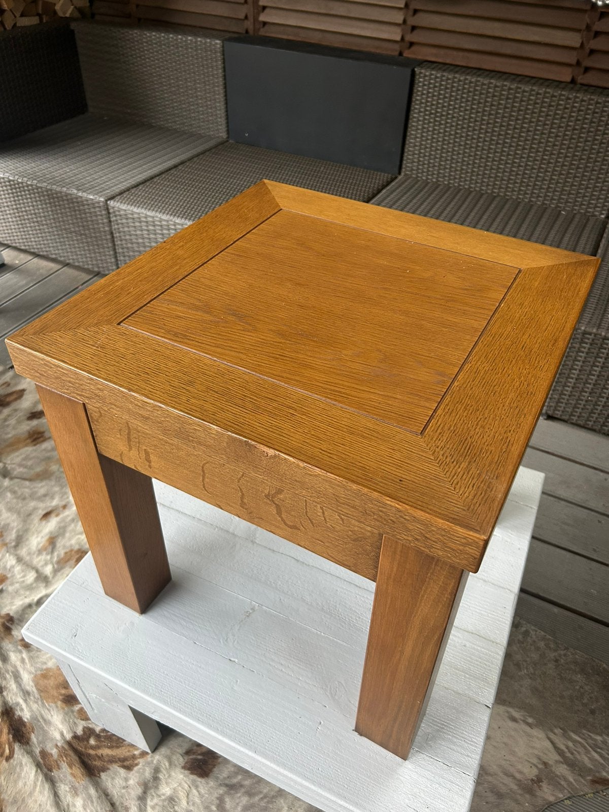 Salontafetje eiken 50*50cm, Huis en Inrichting, Tafels | Salontafels, Ophalen, Zo goed als nieuw, Rechthoekig, 50 tot 100 cm