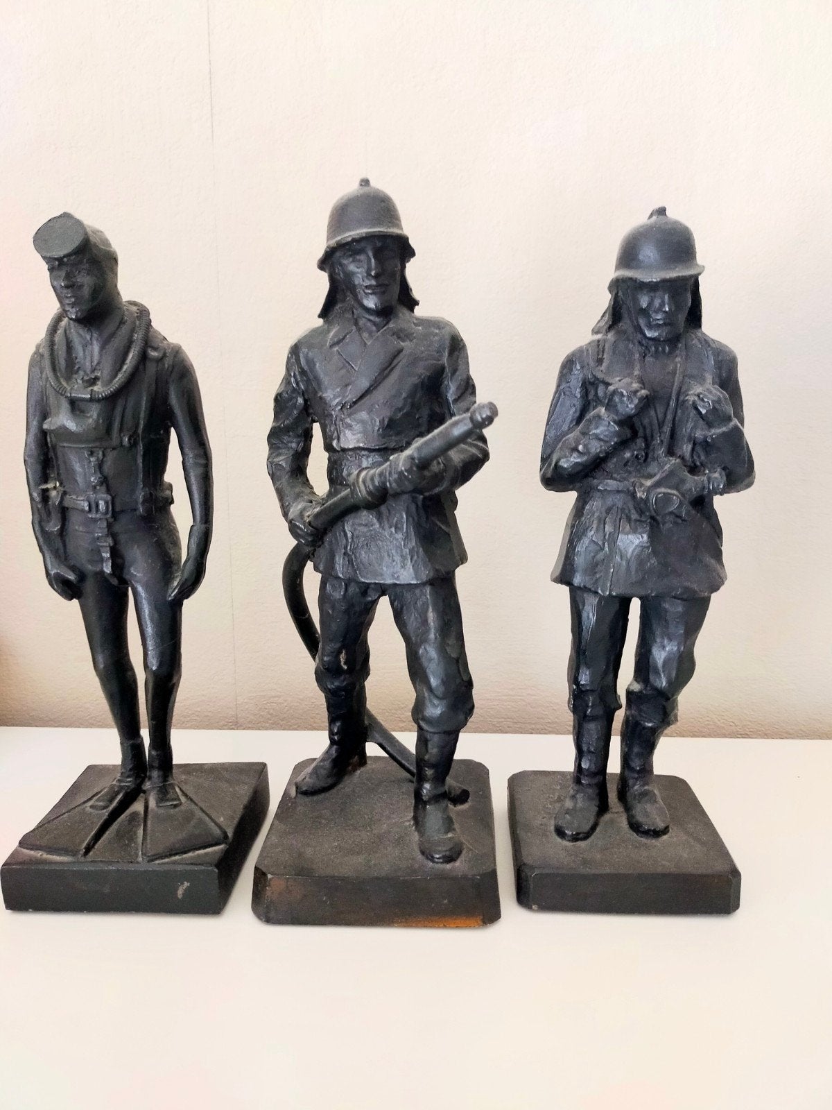 3 unieke brandweerbeeldjes, Ophalen of Verzenden, Gebruikt, Mens