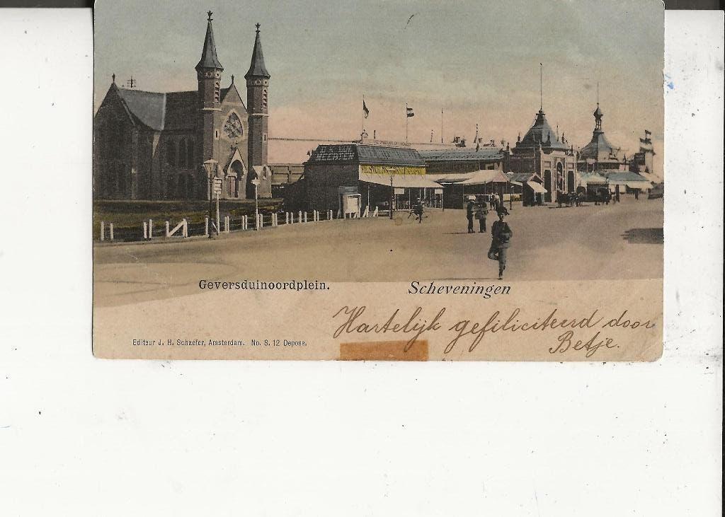 Scheveningen Gevers Duinoordplein met Oude Badkapel 1899, Ophalen of Verzenden, Voor 1920, Gelopen, Zuid-Holland