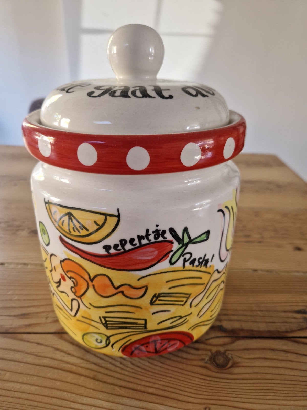 Grote Blond Amsterdam voorraadpot voor pasta, Gebruikt, Voorraadpot, Steen/keramiek, Meerkleurig