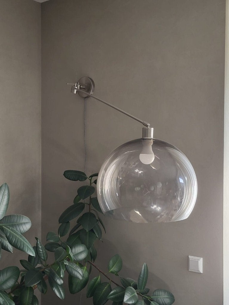 Vintage retro lamp ronde kap bollamp, Ophalen, Overige merken, Vintage, Meerkleurig