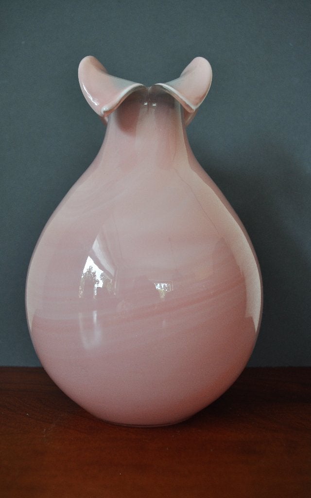 Vintage Jerzy Sluczan Orkusz Vaas Opaline Glas 17,5 cm, Antiek en Kunst, Antiek | Vazen, Ophalen