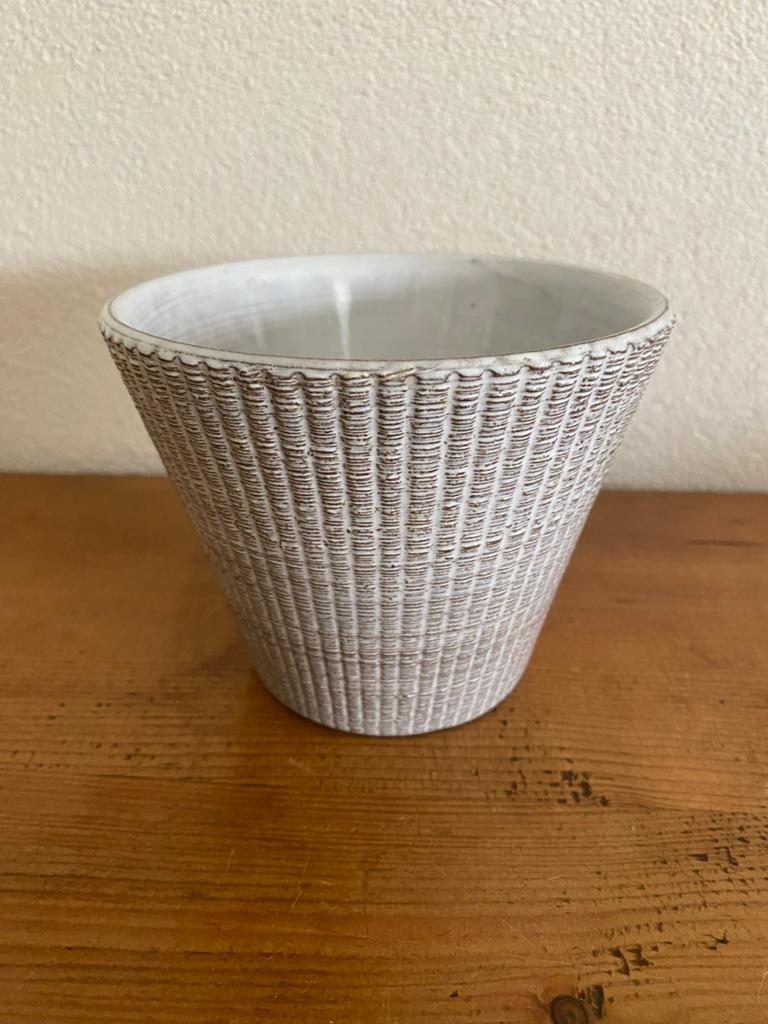 Vintage Adco bloempot, Tuin en Terras, Gebruikt, Rond, Ophalen of Verzenden, Aardewerk
