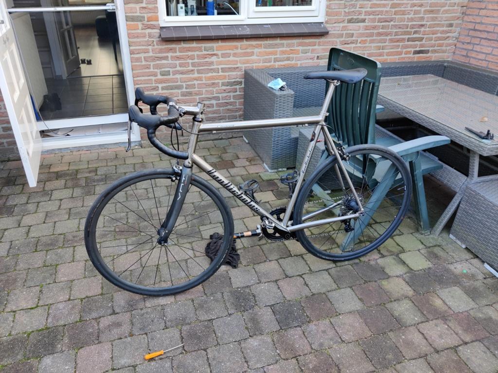 Van Nicolas titanium racefiets - Maat 61 - SRAM Rival 1x11, Gebruikt, 10 tot 15 versnellingen, Velgrem, 61 tot 65 cm