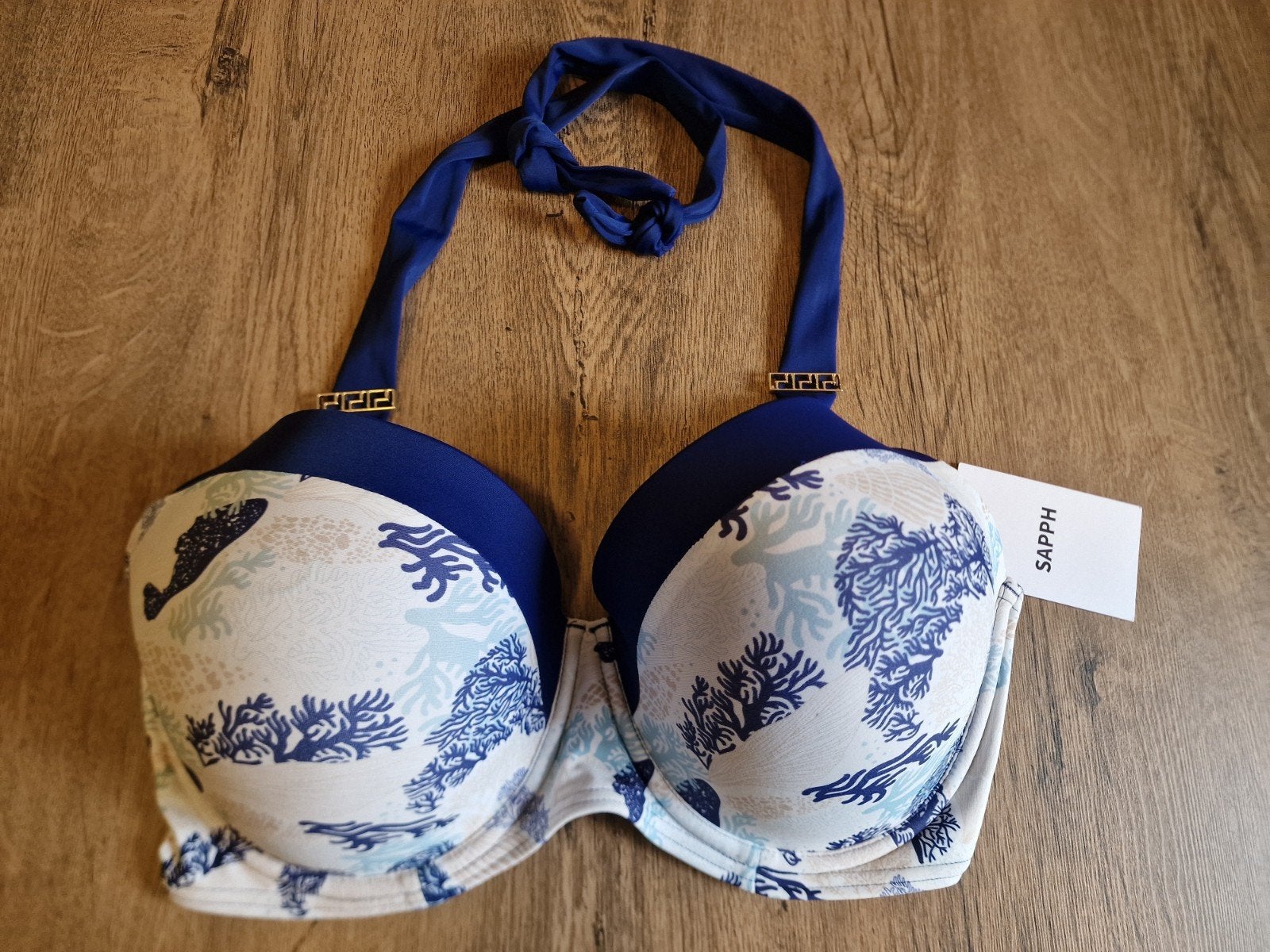 NIEUW SAPPH Bikinitop 85F navy wit, Ophalen, Blauw, BH