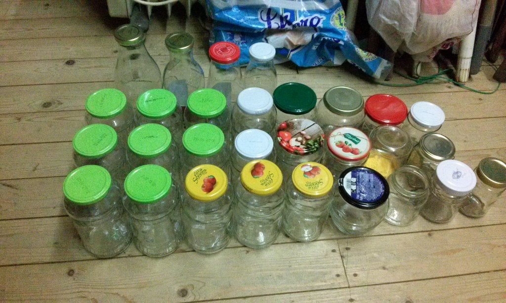 Jampotten om jam fruit of groente in te maken, Ophalen, Zo goed als nieuw