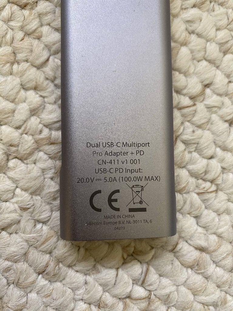 SITECOM USB-C Dual adapter Multiport Pro (CN-411), Computers en Software, Dockingstations, Zo goed als nieuw, USB-hub, Laptop