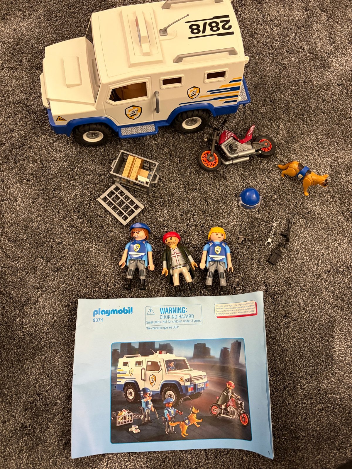 Playmobil 9371 Politie Geldtransport met Motor, Ophalen, Gebruikt, Complete set, Voertuig