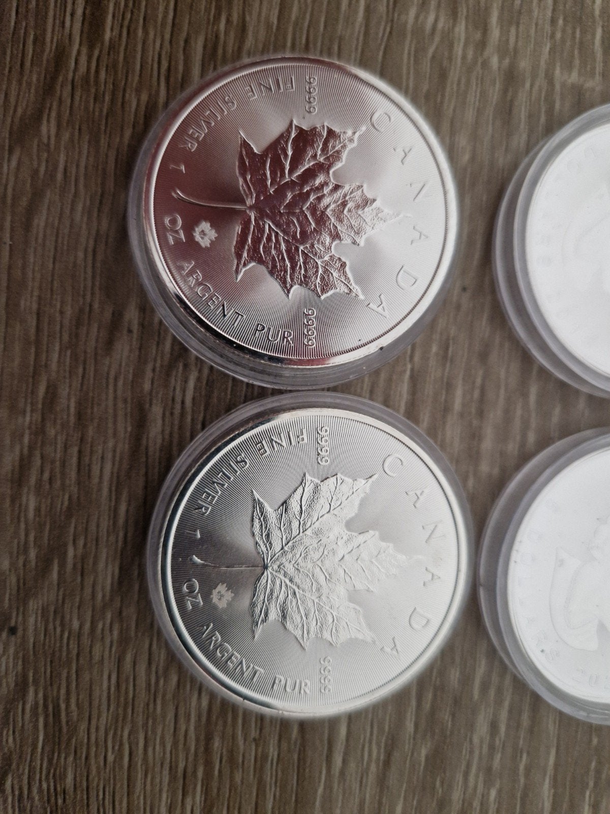 10x Zilveren Maple Leaf 1oz 5x 2018 & 5x 2022, Ophalen, Zilver