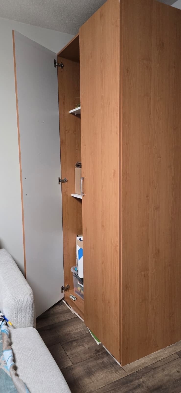 Houten kledingkast met planken en deuren, Ophalen, Gebruikt, 200 cm of meer, 50 tot 100 cm