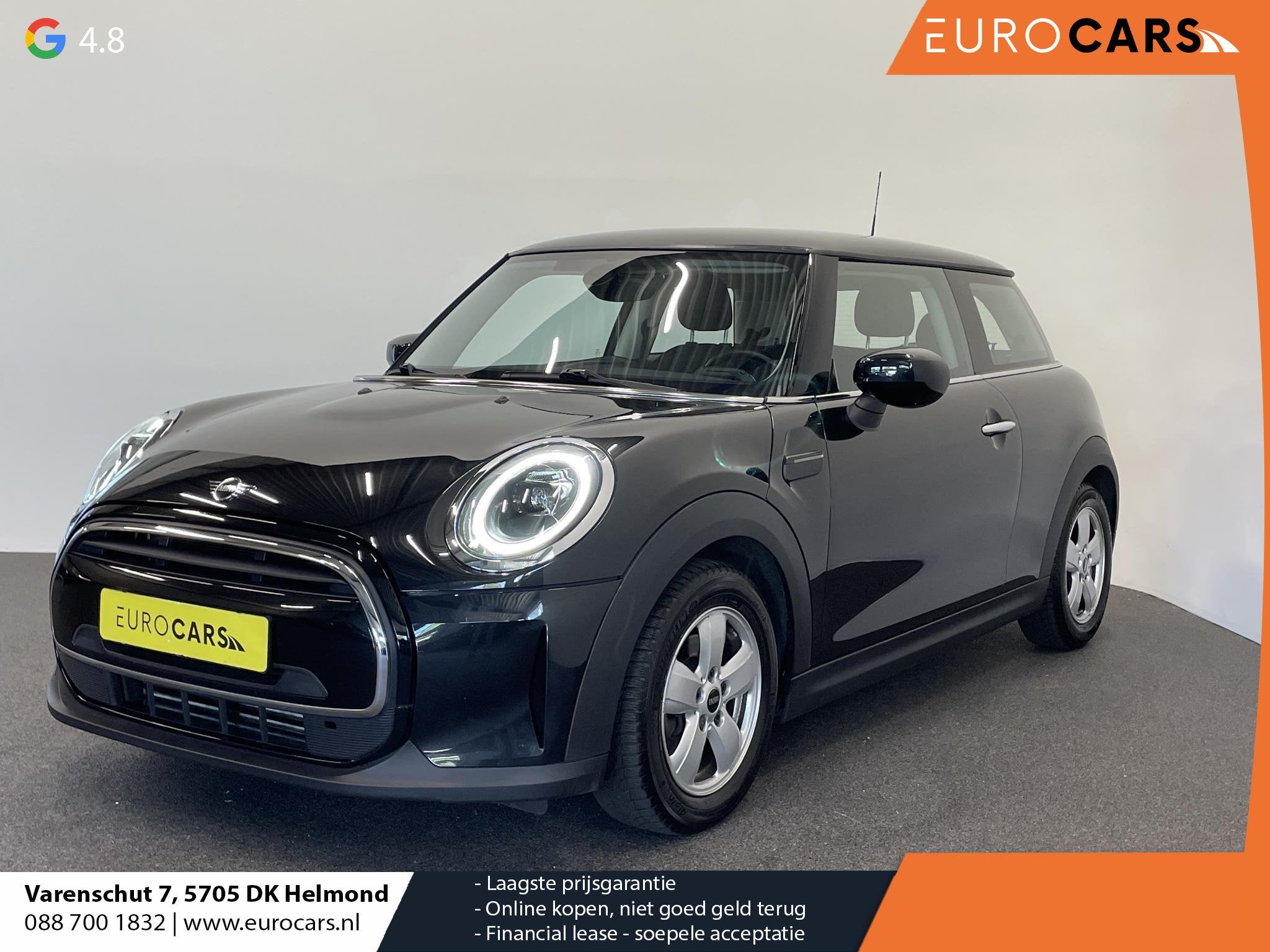 Mini Cooper 1.5 Business Edition 3-D LED Navi 8.8 inch Cruis, Gebruikt, Euro 6, 4 stoelen, Zwart