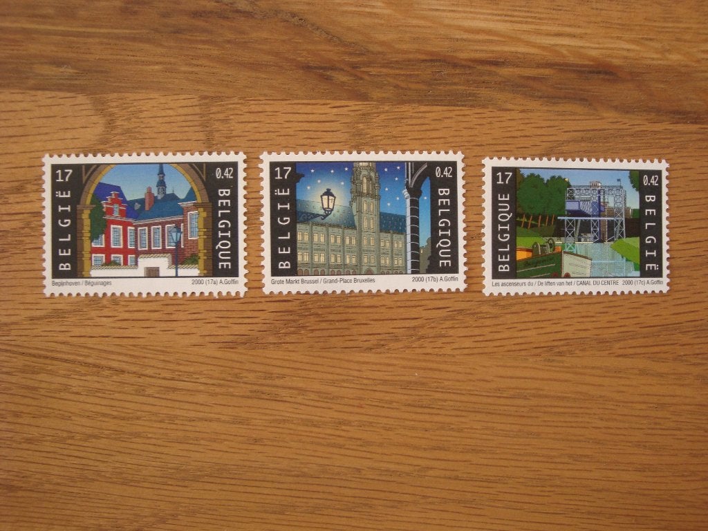 Postzegels België Werelderfgoed 2000 postfris, Ophalen of Verzenden, Postfris