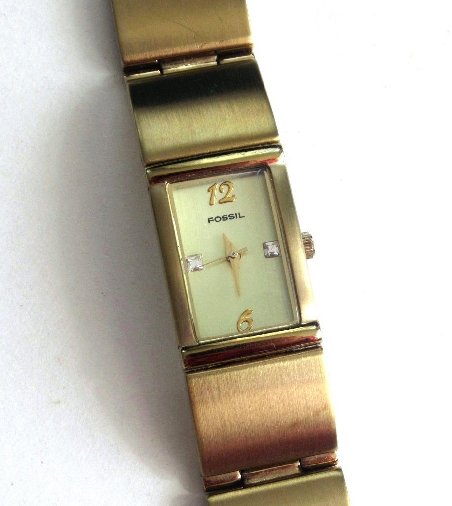 Fossil design vergulden dames quartz horloge, Japan ca 90te, Sieraden, Tassen en Uiterlijk, Horloges | Dames, Ophalen of Verzenden