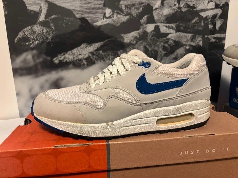 Nike Air Max 1 Neutral Grey Royal - 43, Ophalen, Overige kleuren, Nike, Sneakers of Gympen