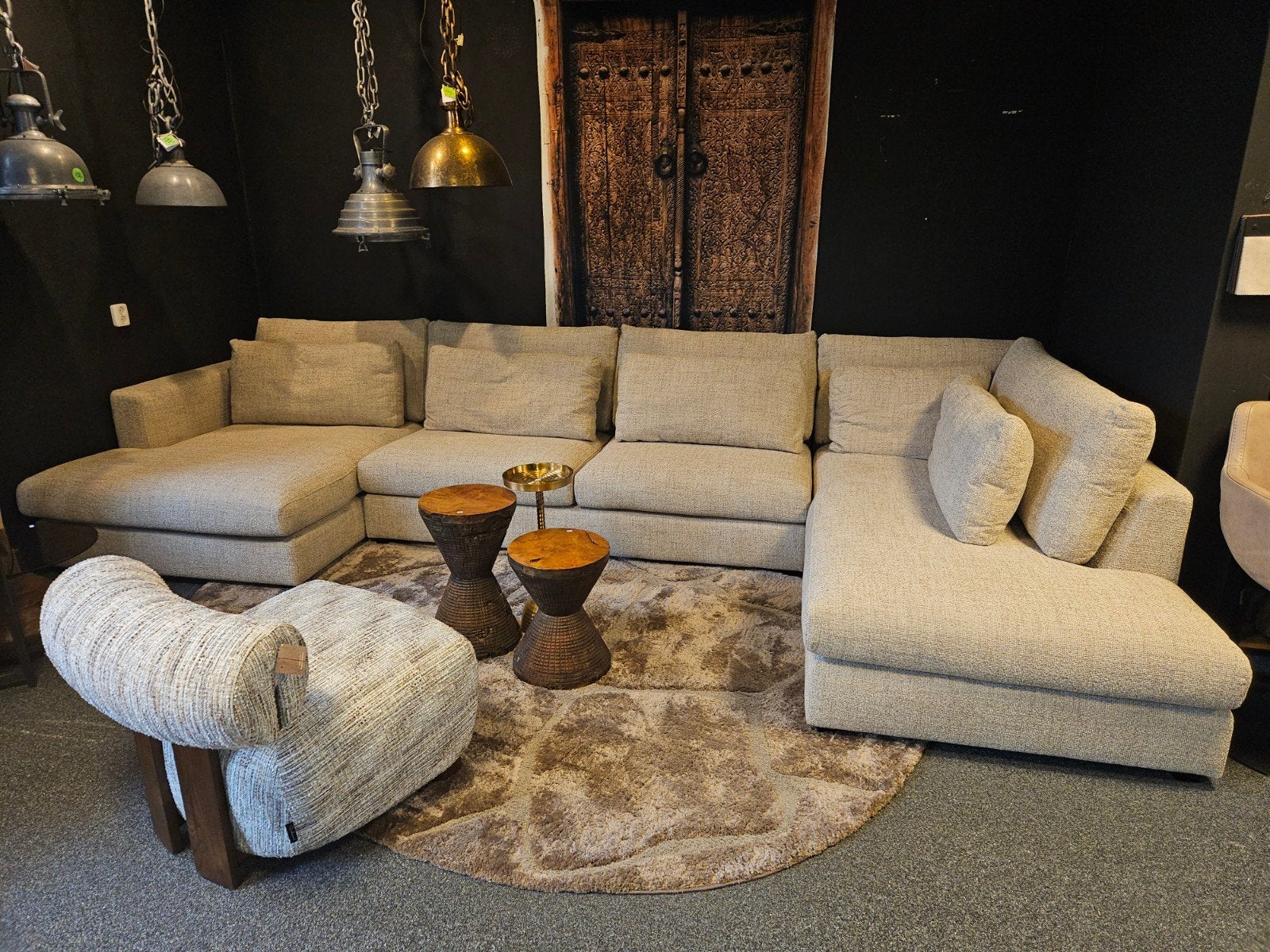 bank popoline lounge en landelijk, Ophalen of Verzenden, Nieuw, Stof