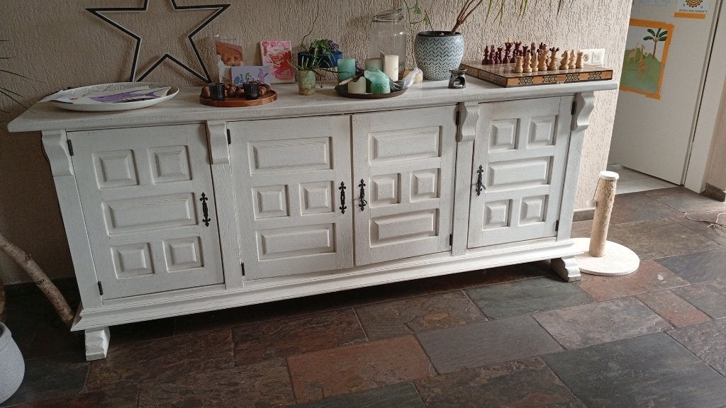 Massief houten commode / ladenkast, Huis en Inrichting, Gebruikt, 5 laden of meer, 200 cm of meer, Minder dan 100 cm