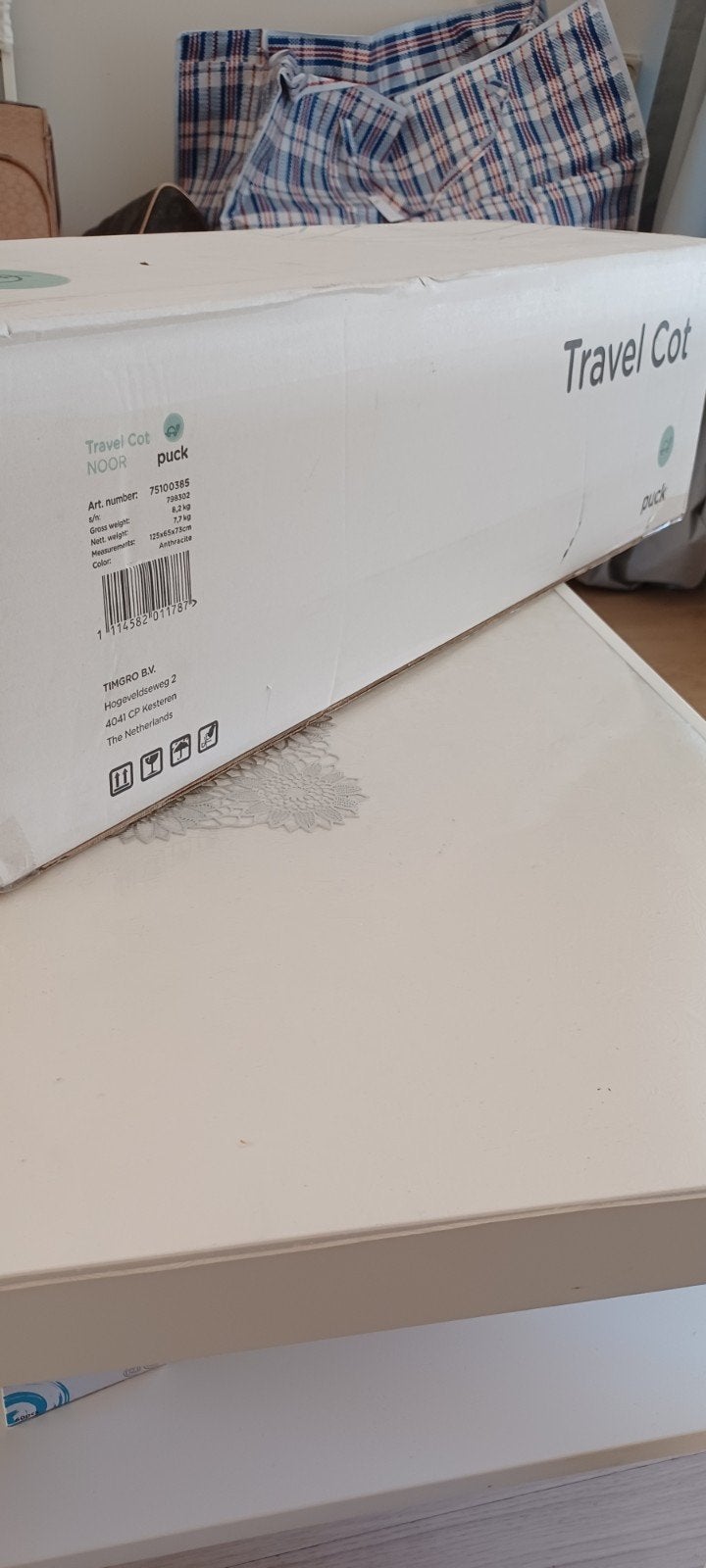 Puck Noor Reisbedje Antraciet - Nieuw in doos, Ophalen, Nieuw, Reisbedje